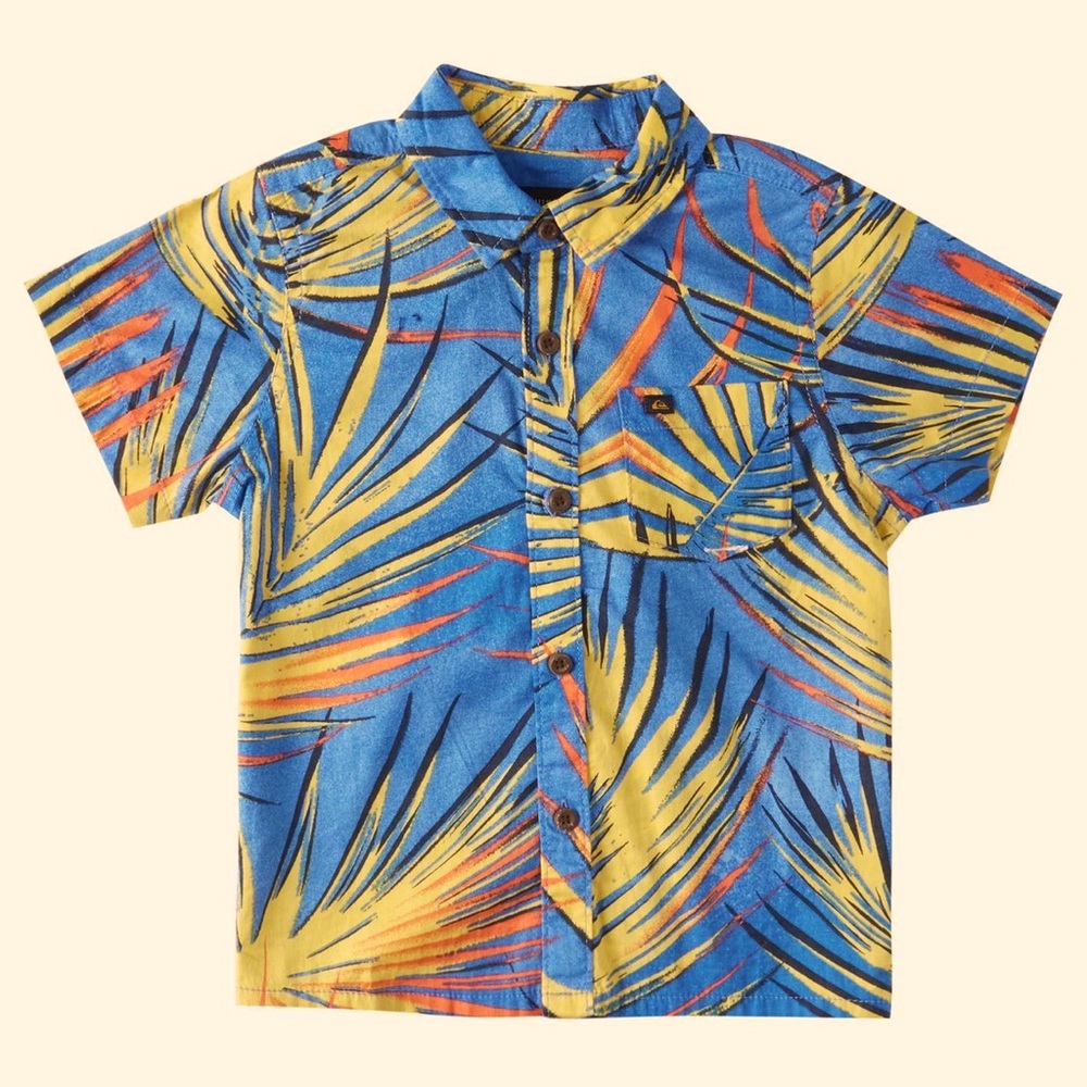 Quicksilver boys tropical short sleeve shirt sz 6